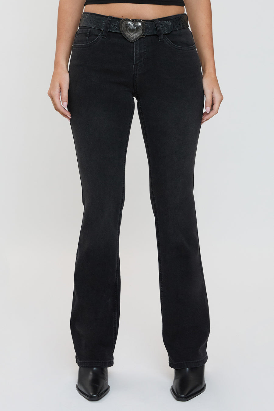 Junior Jessie Mid Rise Premium Belted Bootcut Denim Jeans, Pack of 12