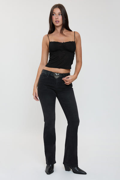 Jessie Mid Rise Premium Denim Belted Bootcut Jeans, Pack of 12