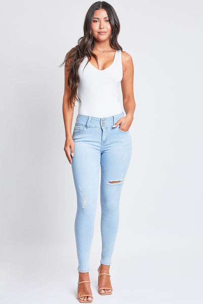 High Rise 3 Button Skinny Jean Made With Recycled Fibers, Pack Of 12