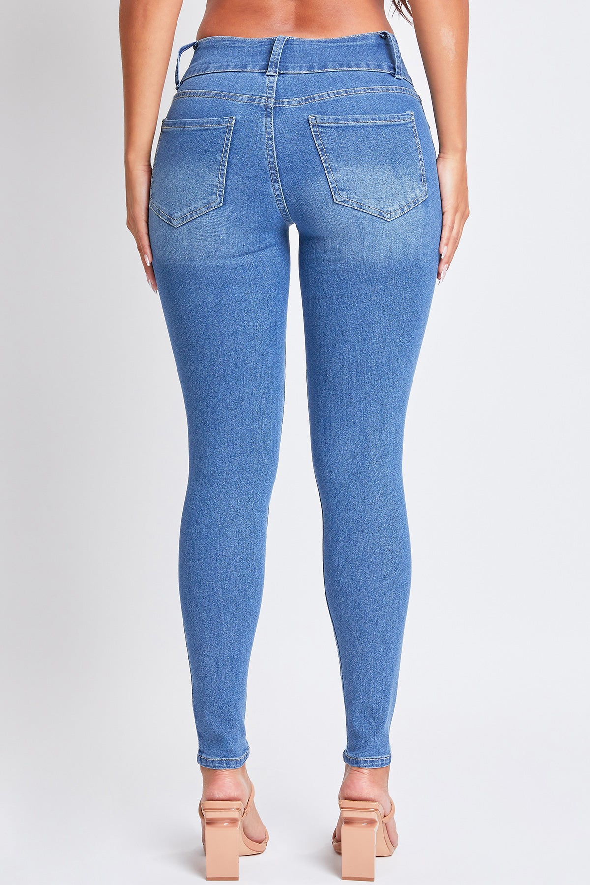 High Rise 3 Button Skinny Jean Made With Recycled Fibers, Pack Of 12