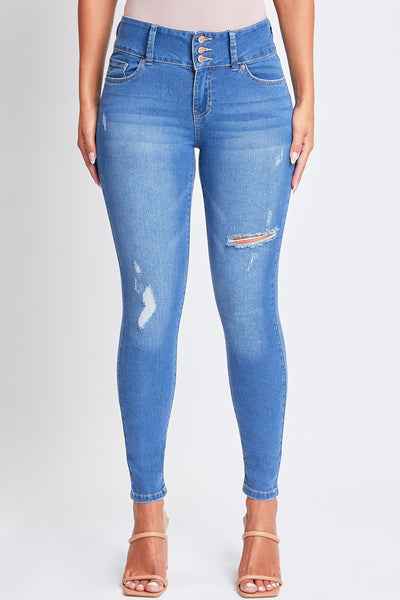 High Rise 3 Button Skinny Jean Made With Recycled Fibers, Pack Of 12