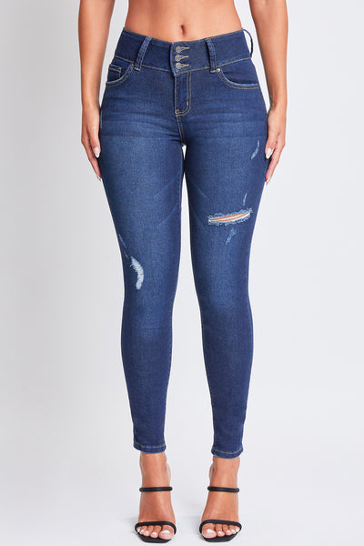High Rise 3 Button Skinny Jean Made With Recycled Fibers, Pack Of 12