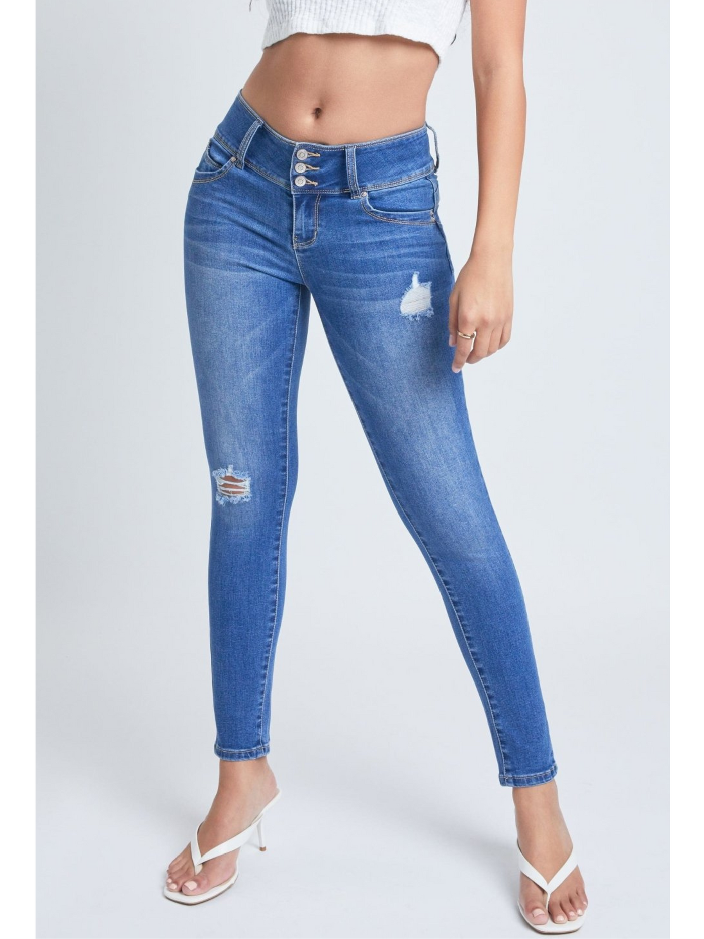 Wannabettabutt Mid Rise 3-Button Skinny Jean , Pack Of 12