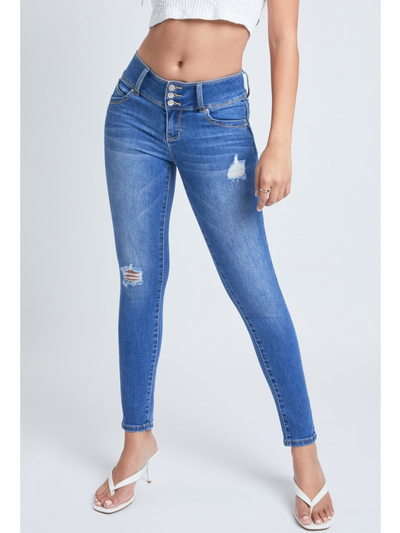 Wannabettabutt Mid Rise 3-Button Skinny Jean , Pack Of 12