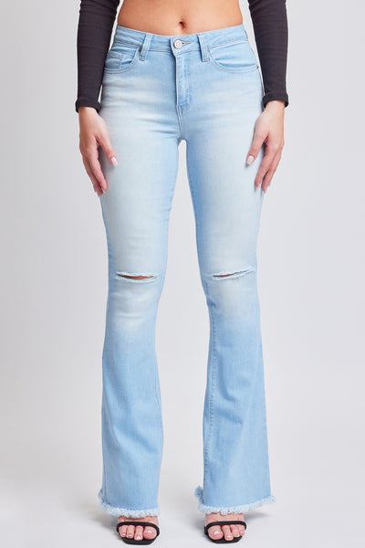 Junior High-Rise Flare Jean With Frayed Hem - Long Inseam 12 Pack