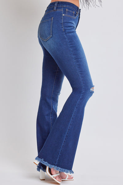 Junior High-Rise Flare Jean With Frayed Hem - Long Inseam 10 Pack
