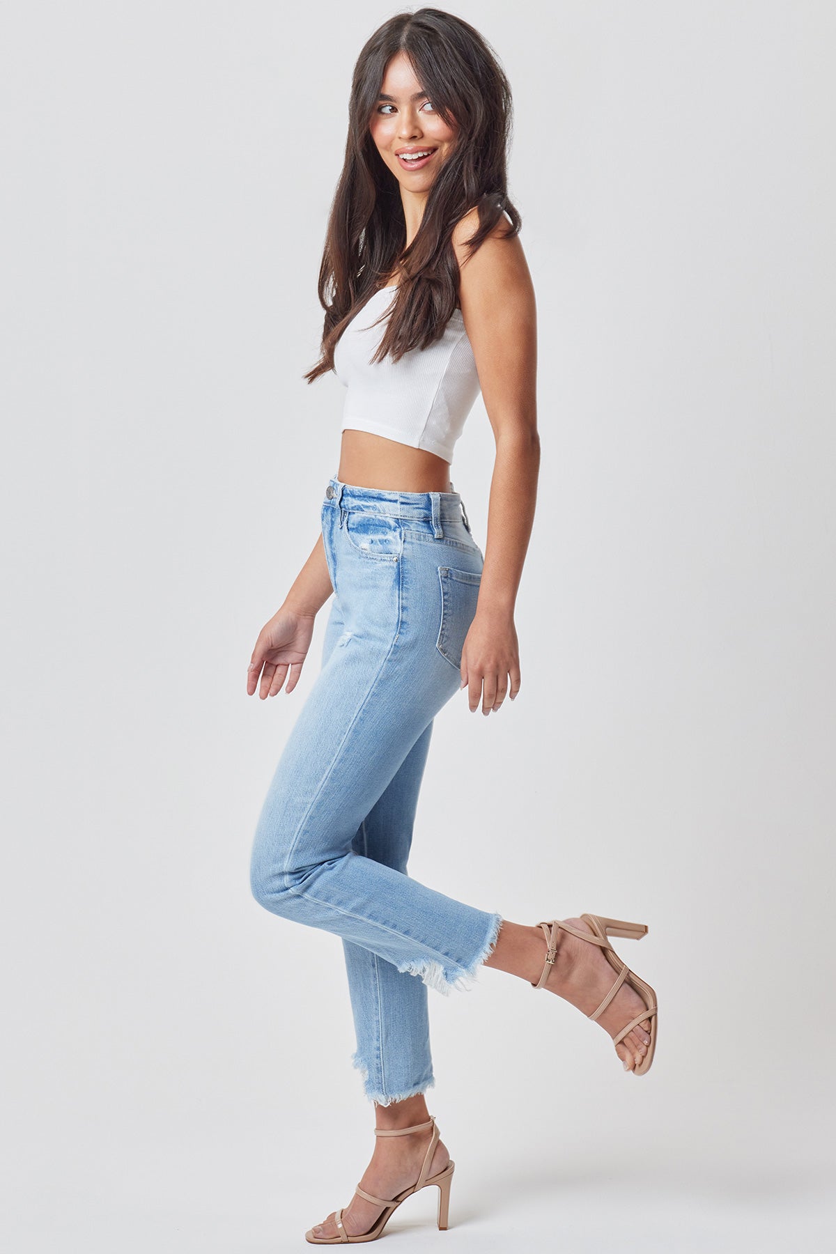 Junior Hybrid Dream High-Rise Slim Straight Jean With Frayed Hem, Pack of 12