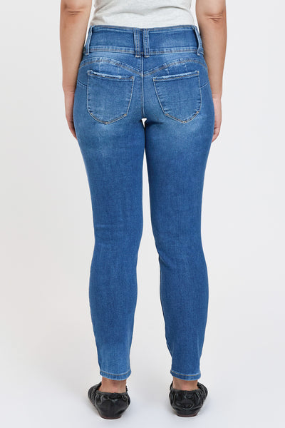 Petite Wannabettabutt 3 Button Skinny Ankle Jean , Pack 12