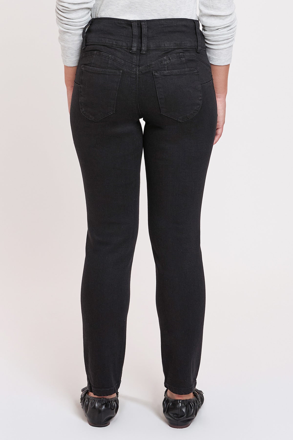 Petite Wannabettabutt 3 Button Skinny Ankle Jean , Pack 12