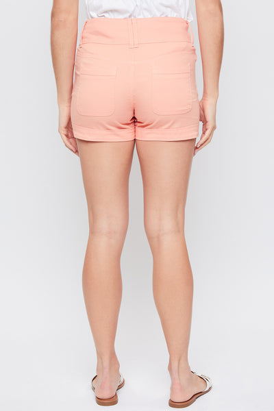 High Rise 3-Button Shorts With Banded Hem, Pack of 12