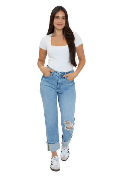 Dylan Cuffed Straight Leg Jeans
