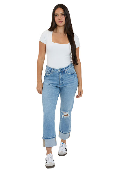 Dylan Cuffed Straight Leg Jeans