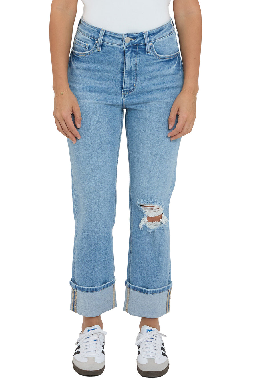 Plus Dylan Cuffed Straight Leg Jeans-C3195