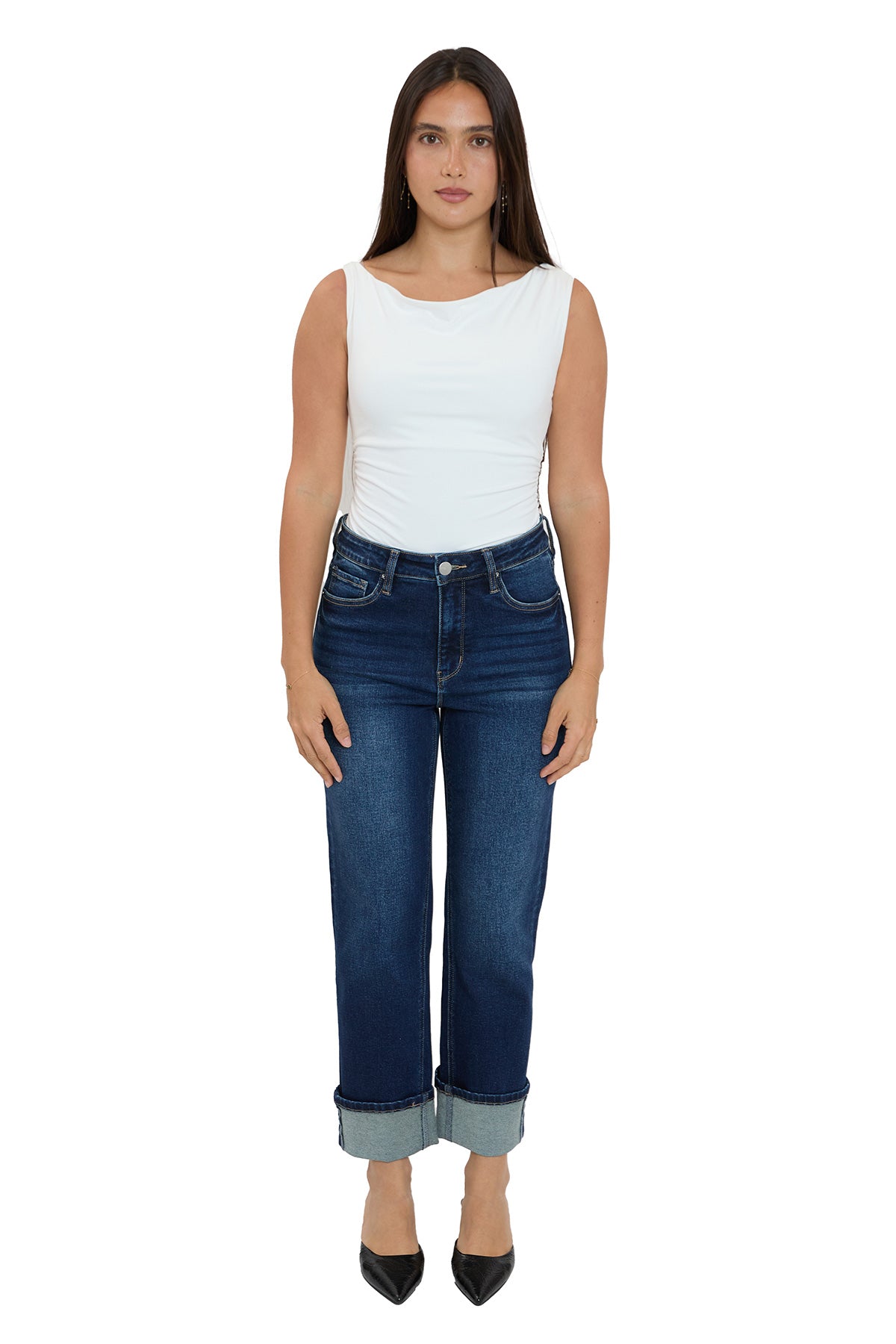 Dylan Cuffed Straight Leg Jeans