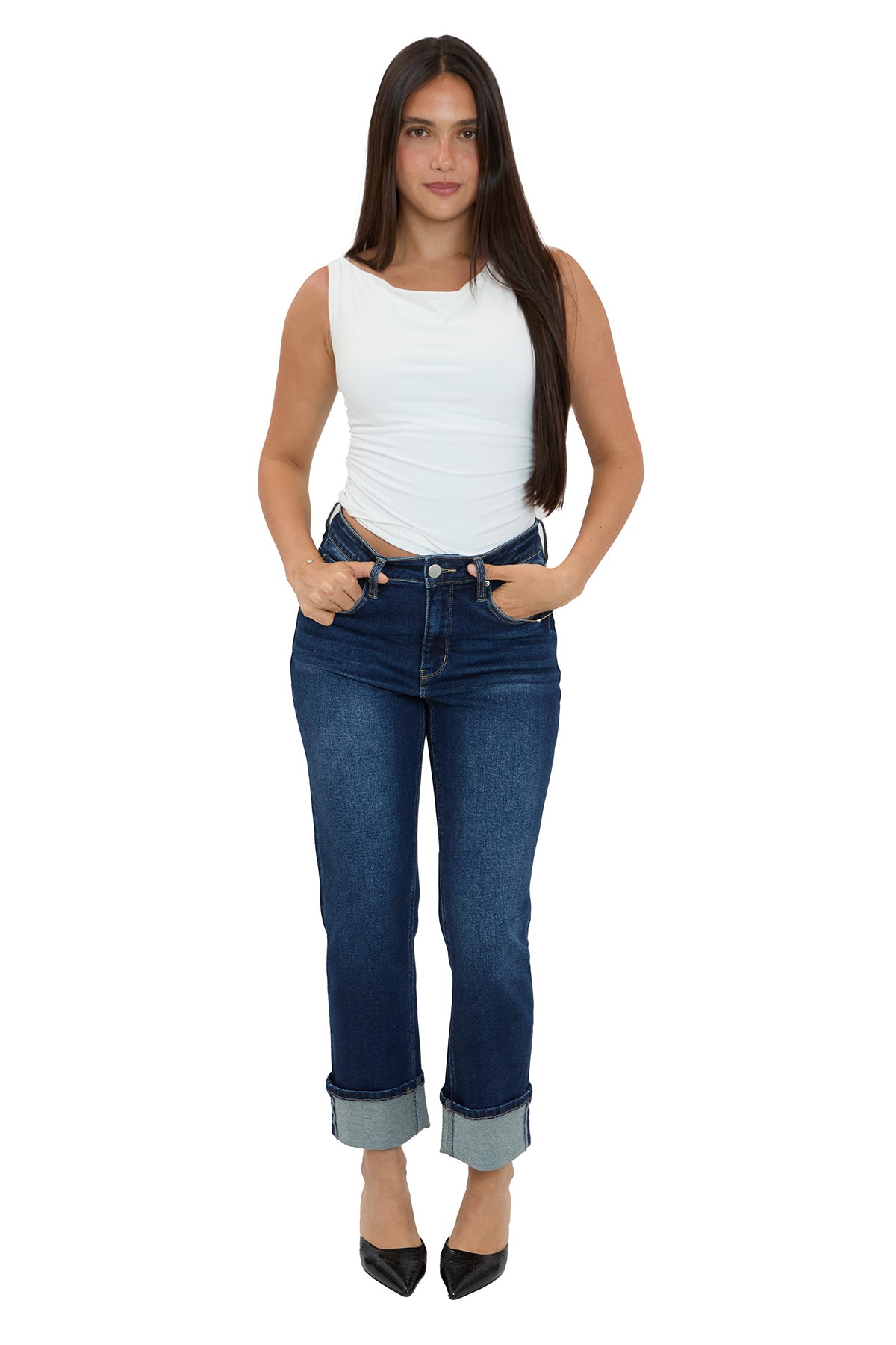 Dylan Cuffed Straight Leg Jeans