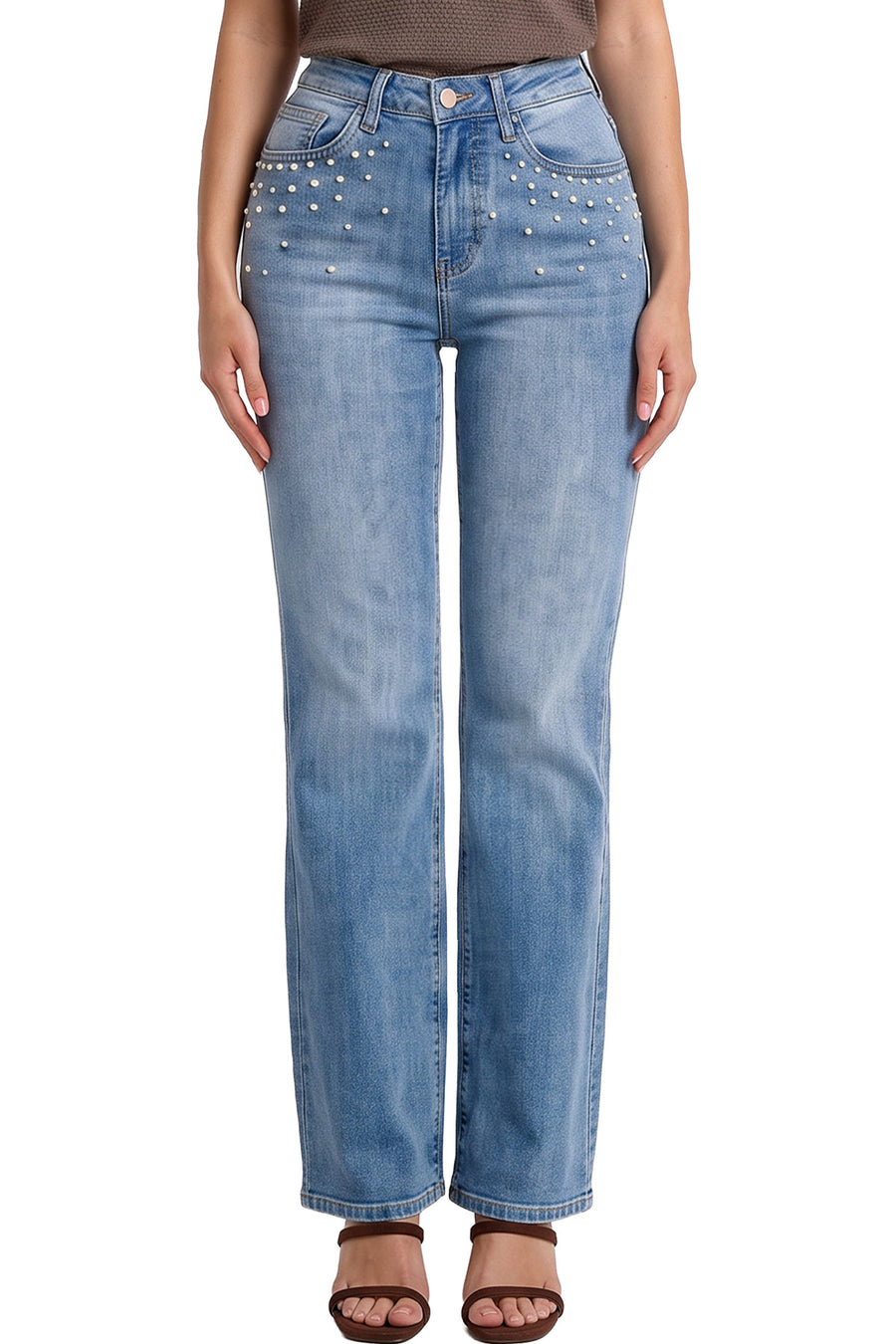 PRE-ORDER-Mia High Rise Studded Bootcut Jeans-RP065100