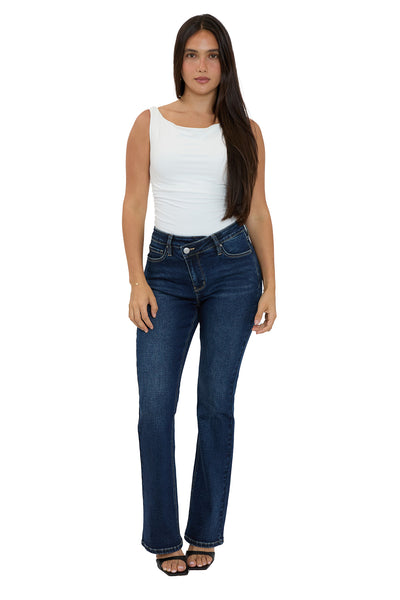Mia High Rise Crossover Bootcut Jeans