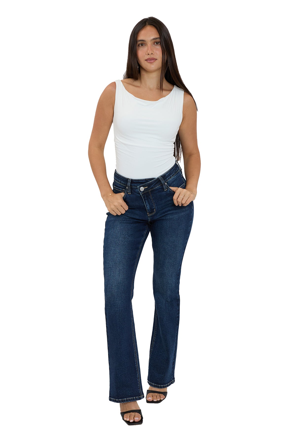 Mia High Rise Crossover Bootcut Jeans