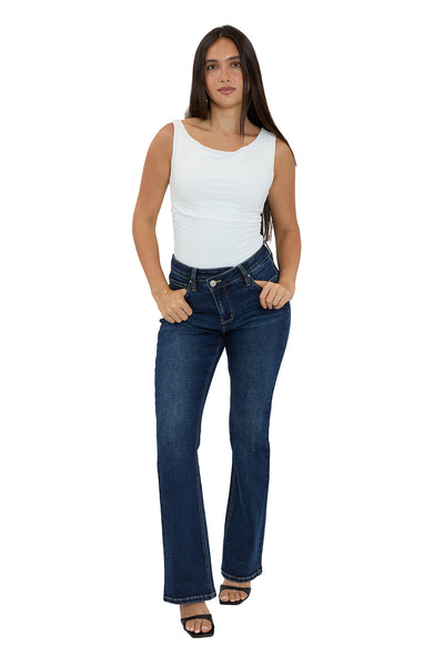 Mia High Rise Crossover Bootcut Jeans