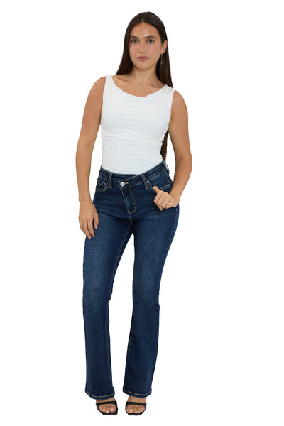 Mia High Rise Crossover Bootcut Jeans