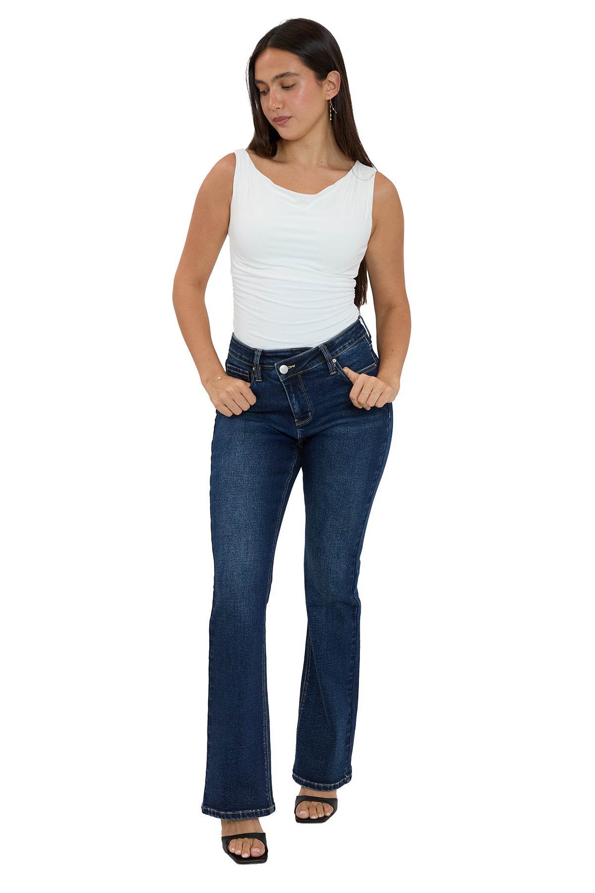 Mia High Rise Crossover Bootcut Jeans