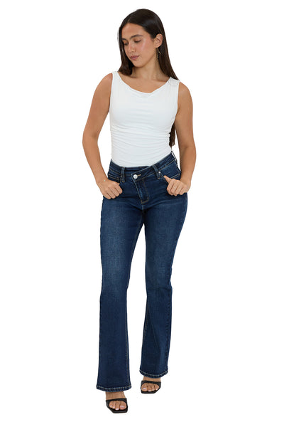 Mia High Rise Crossover Bootcut Jeans