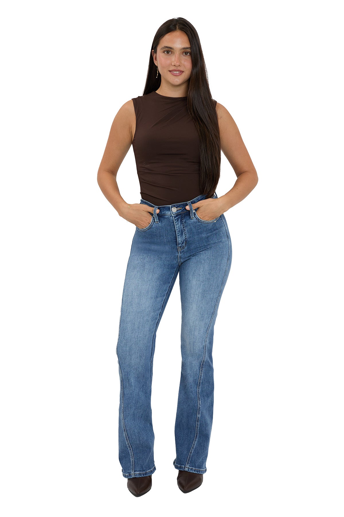 Daisy High Rise Slim Angled Flare Jeans (PRE-ORDER 10/10 SHIP)