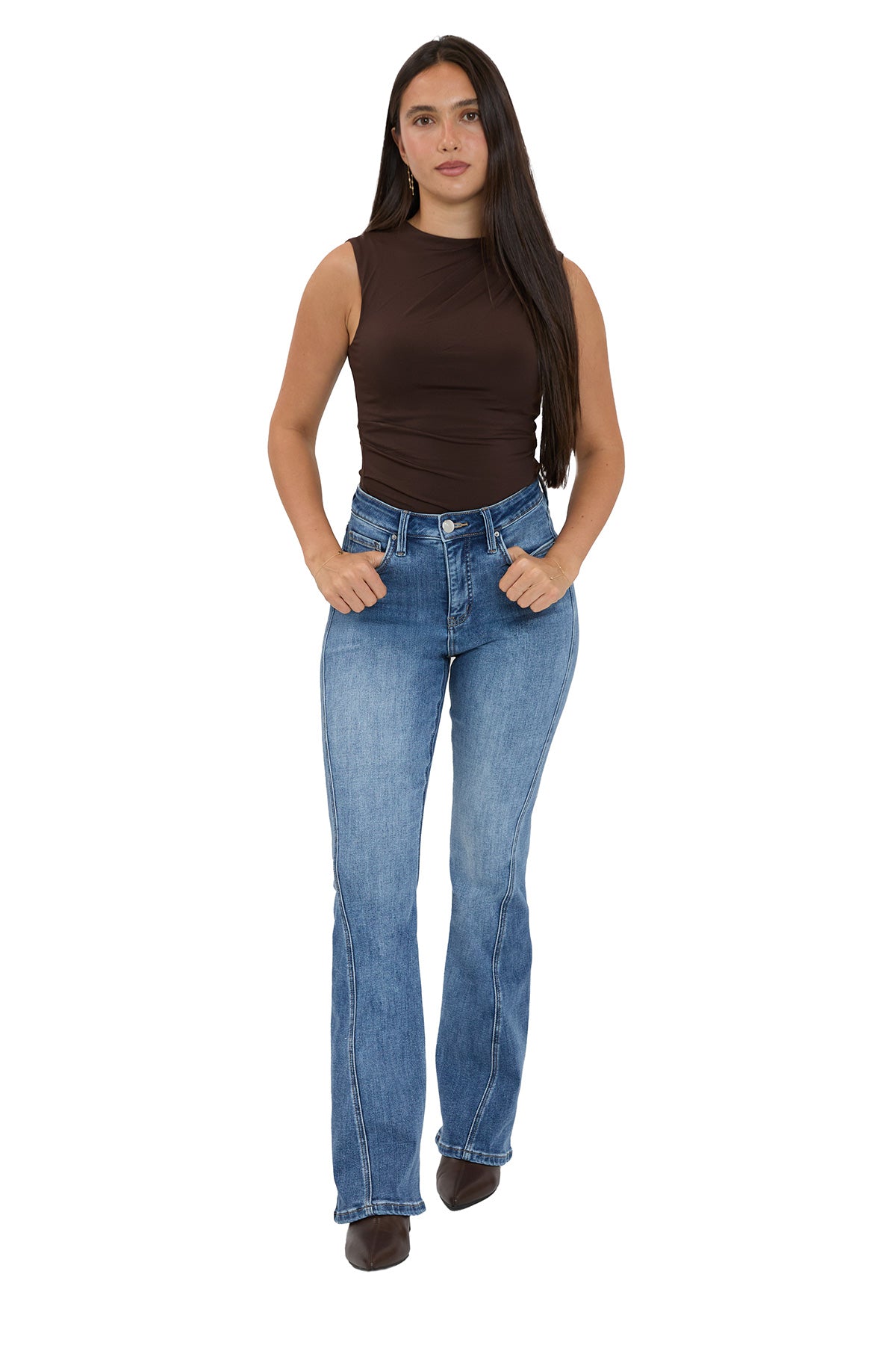 Daisy High Rise Slim Angled Flare Jeans (PRE-ORDER 10/10 SHIP)
