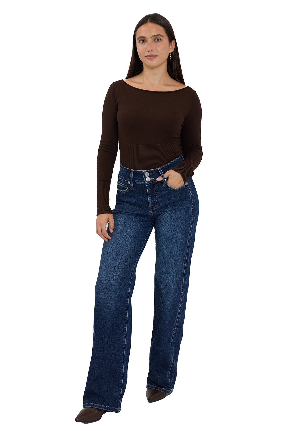 Hailey High Rise Wide Leg Slimmer Jeans (PRE-ORDER 11/7 SHIP)