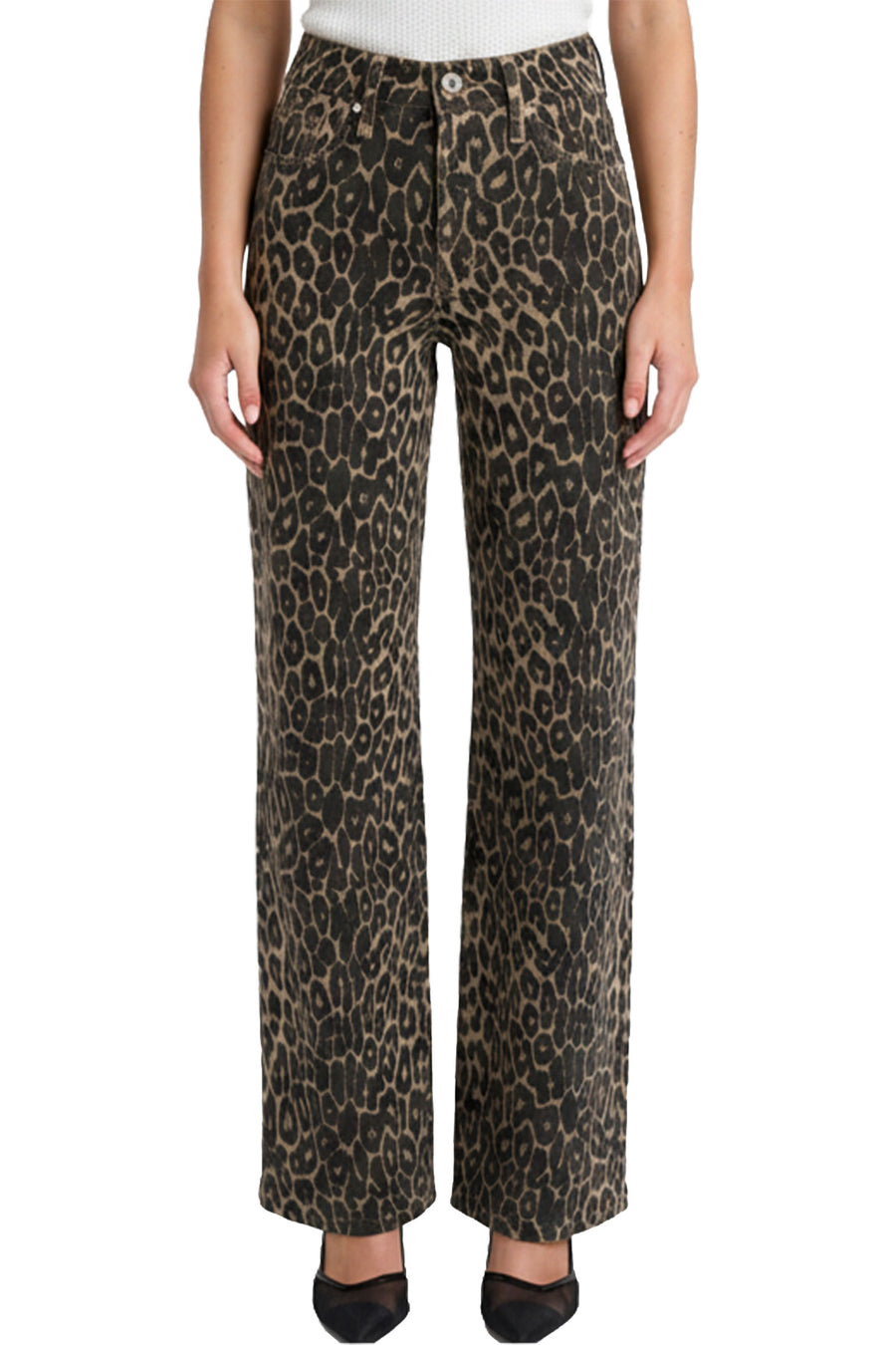 Chloe High Rise Printed Wide Leg Jeans - WESPR