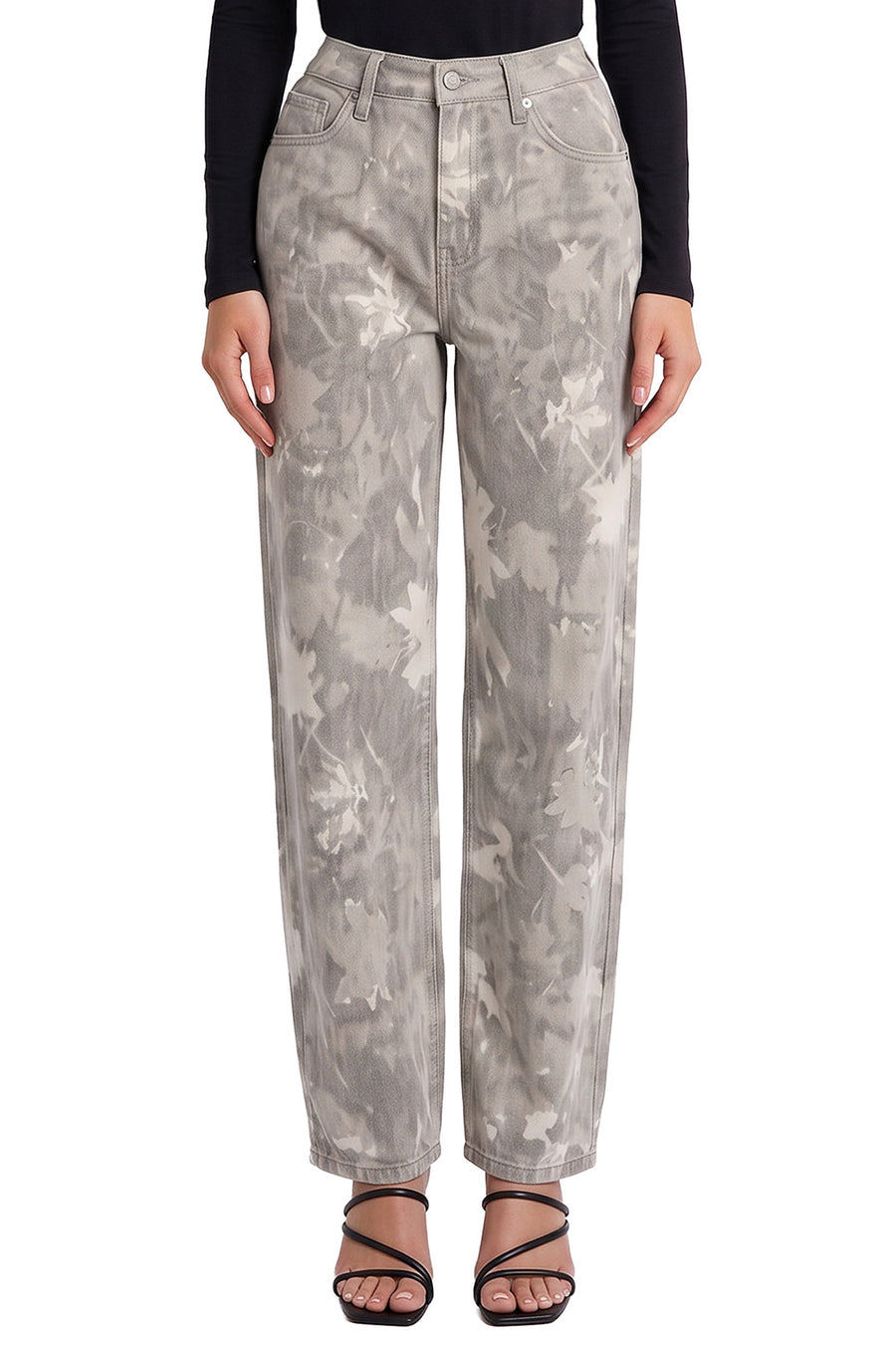 Stella High Rise Barrel Printed Jeans-BEFOL