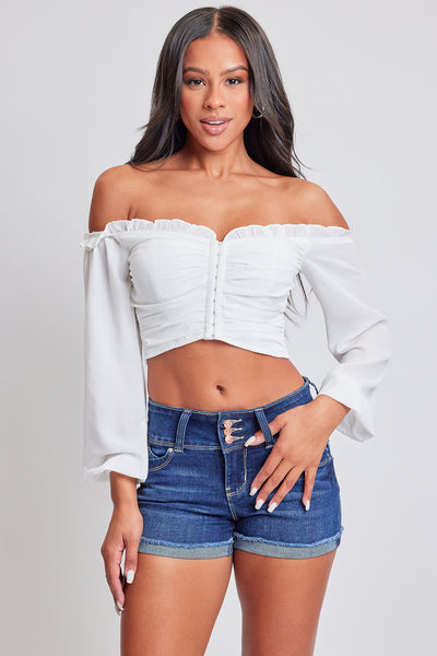 WannaBettaButt 3 Button Cuffed Denim Shorts, pack of 12