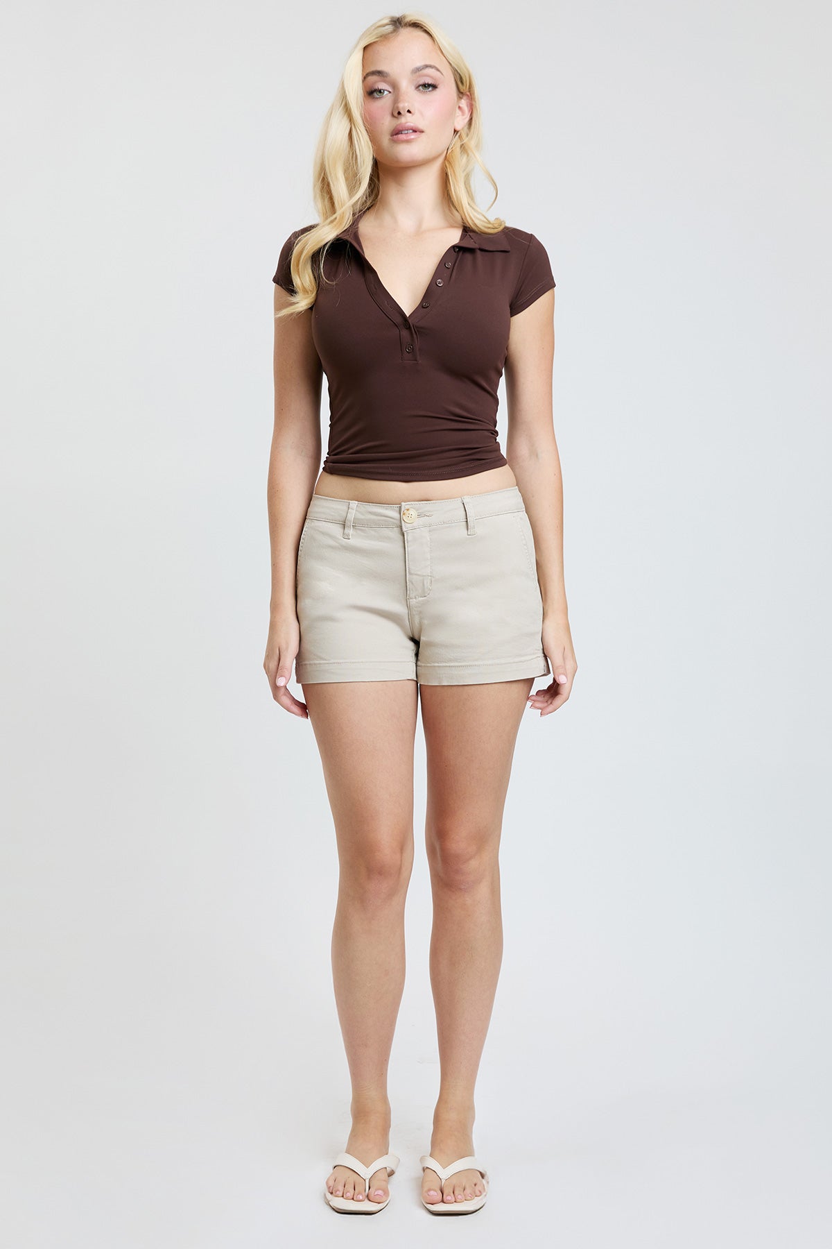 Mid Rise Side Slit Trouser Shorts, Pack of 12