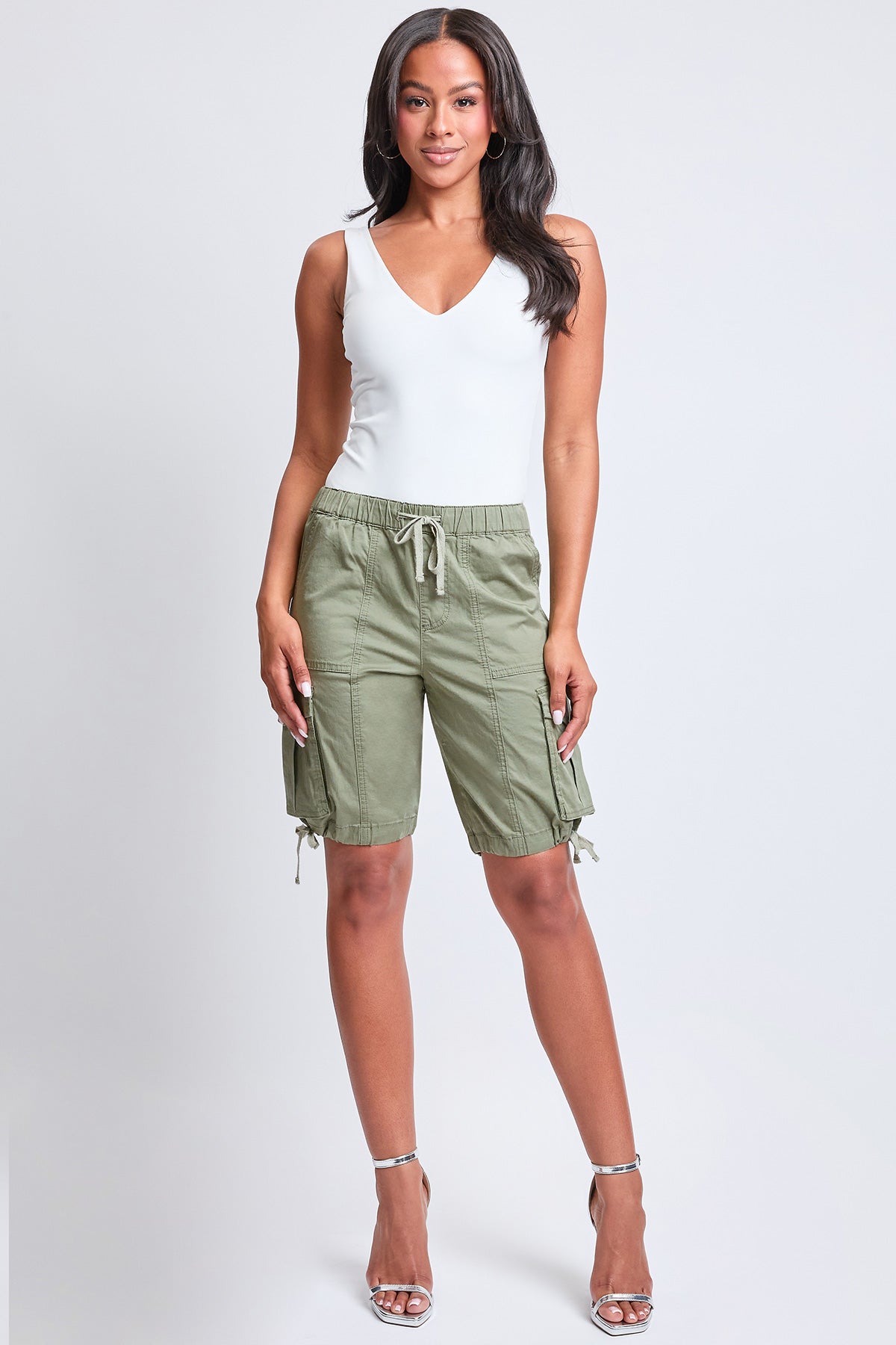 Junior Mid Rise Long Cargo Shorts, Pack Of 6