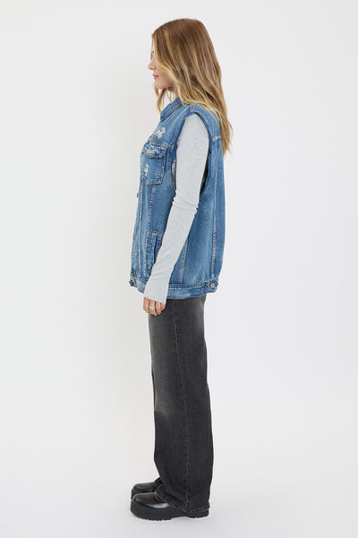 Boyfriend Denim Vest, Pack Of 6