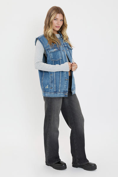 Boyfriend Denim Vest, Pack Of 6