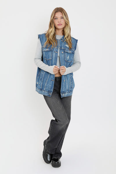 Boyfriend Denim Vest, Pack Of 6