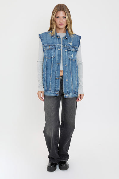 Boyfriend Denim Vest, Pack Of 6