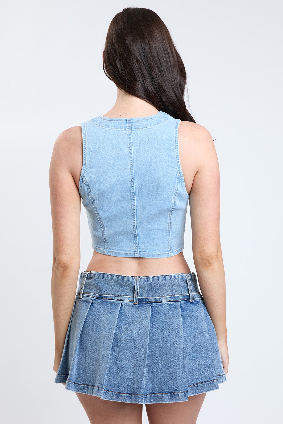 Cropped Button Front Vest , Pack of 6