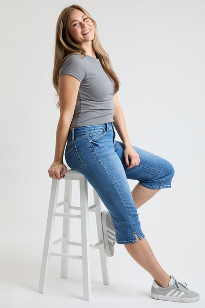 Mid Rise Premium Stretch Essential Capri, pack of 8