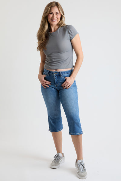 Mid Rise Premium Stretch Essential Capri, pack of 8