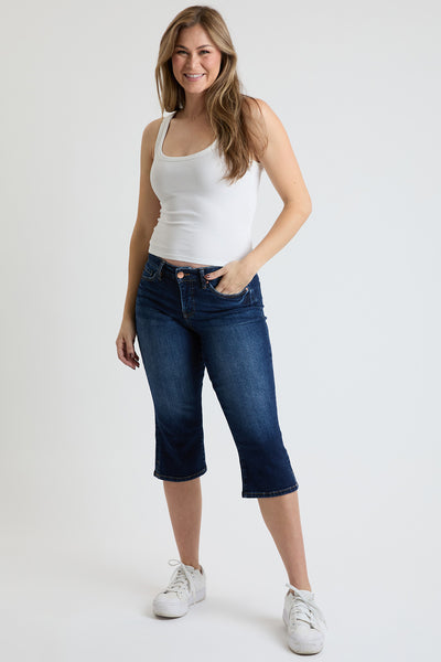 Mid Rise Premium Stretch Essential Capri, pack of 8