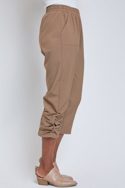 Missy Elastic Waist Techno Fabric Flood With Side Ruching Ankle Detail, Pack Of 6