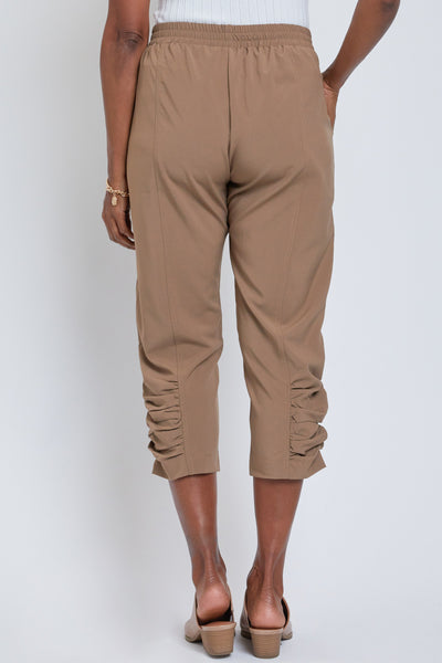 Missy Elastic Waist Techno Fabric Flood With Side Ruching Ankle Detail, Pack Of 6