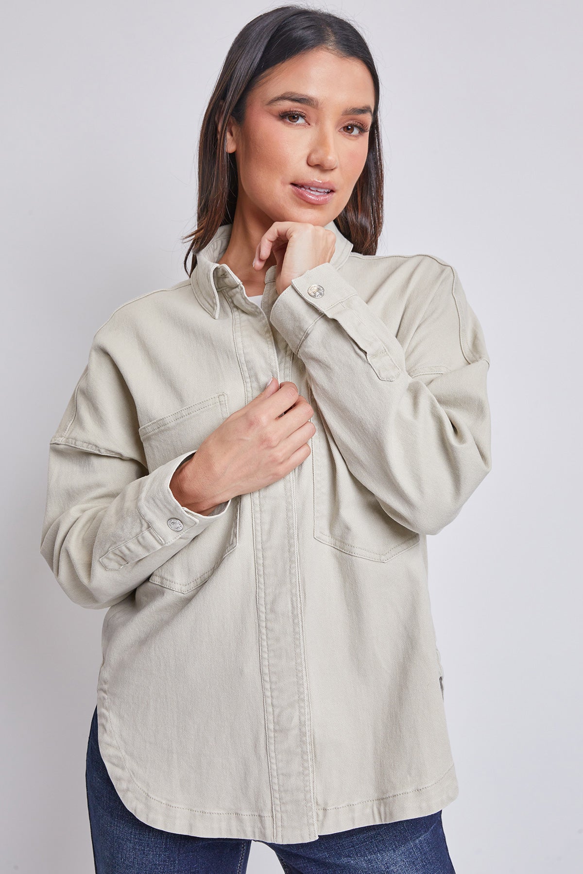 Missy Oversized Shacket with Front Patch Pockets, Pack of 6