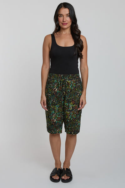 Women Elastic Waist Bermuda With Patch Pockets, Pack of 6