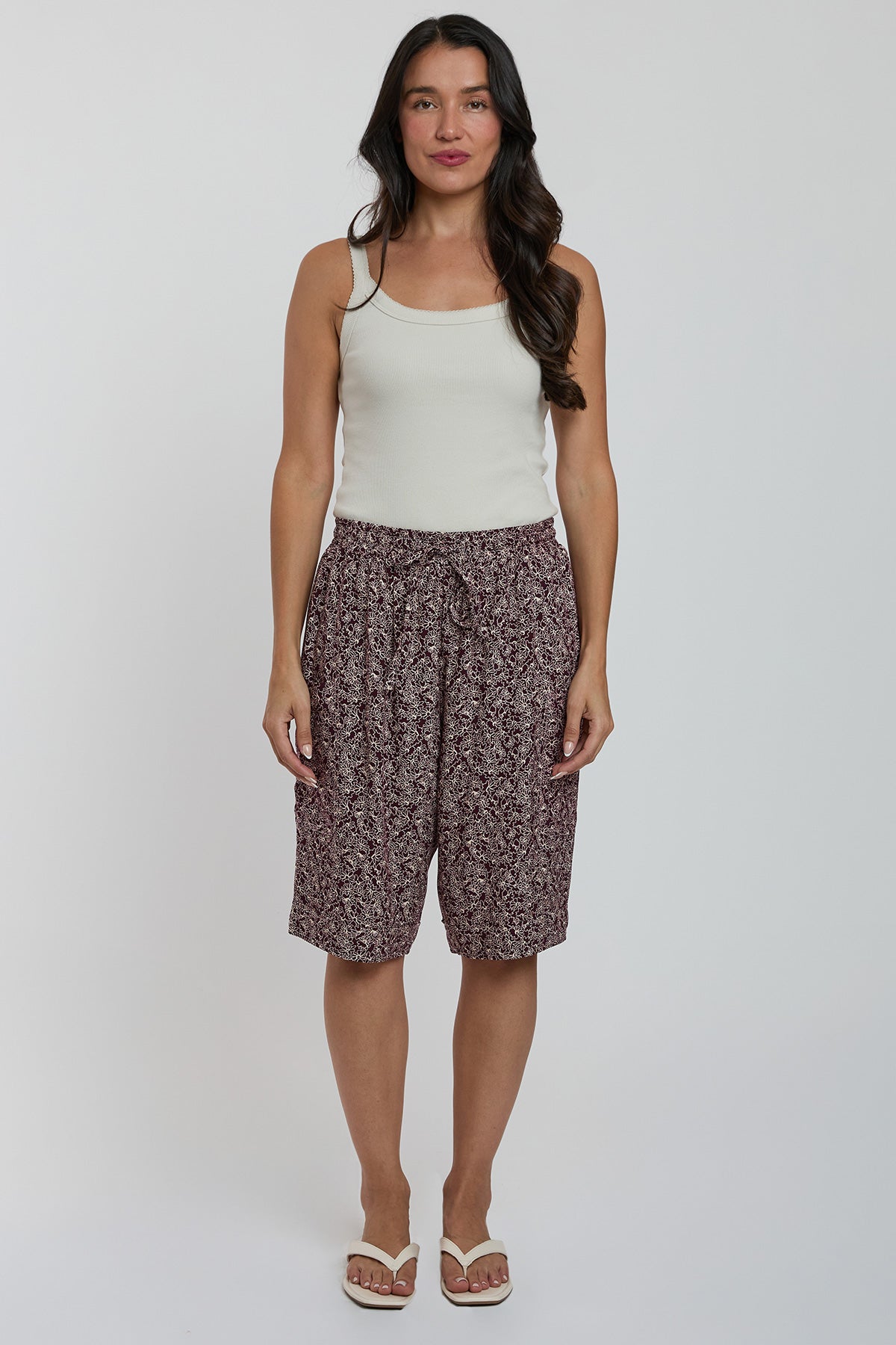 Women Elastic Waist Bermuda With Patch Pockets, Pack of 6