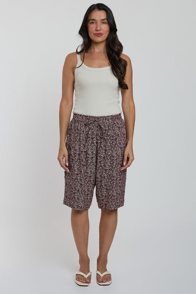 Women Elastic Waist Bermuda With Patch Pockets, Pack of 6
