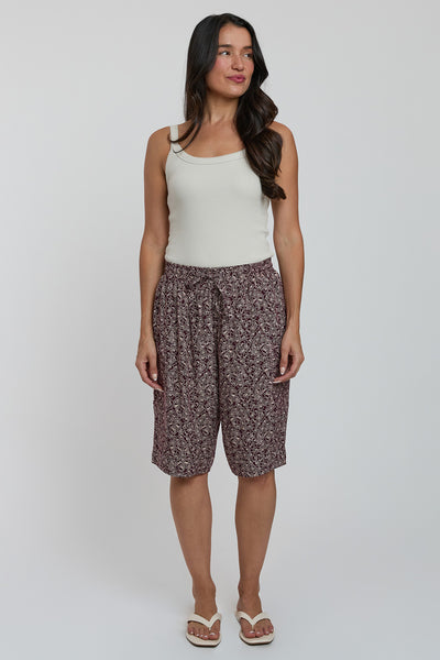 Women Elastic Waist Bermuda With Patch Pockets, Pack of 6
