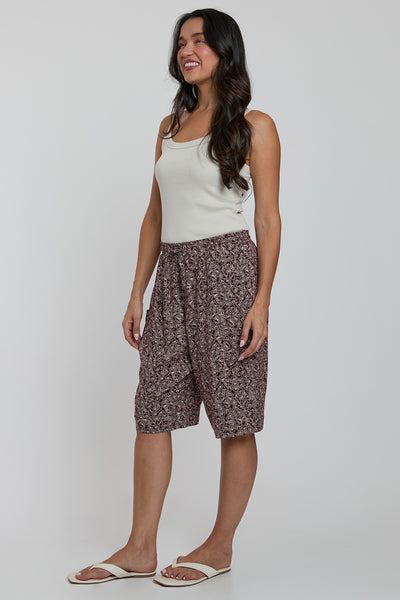 Women Elastic Waist Bermuda With Patch Pockets, Pack of 6